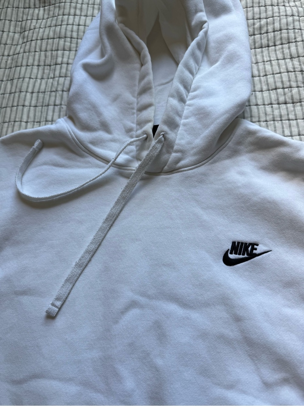 Nike White Hoodie with Black Label Detail